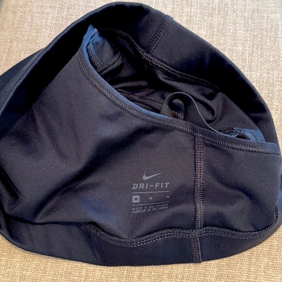 Nike Black Sports Bra Dri-Fit Womens Size Medium Just Do It - Picture 2 of 4